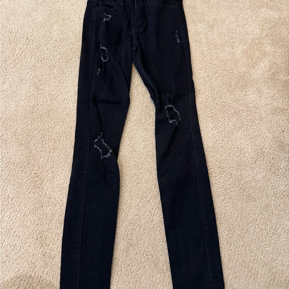 Hollister Black High-Rise Super Skinny Distressed Jeans